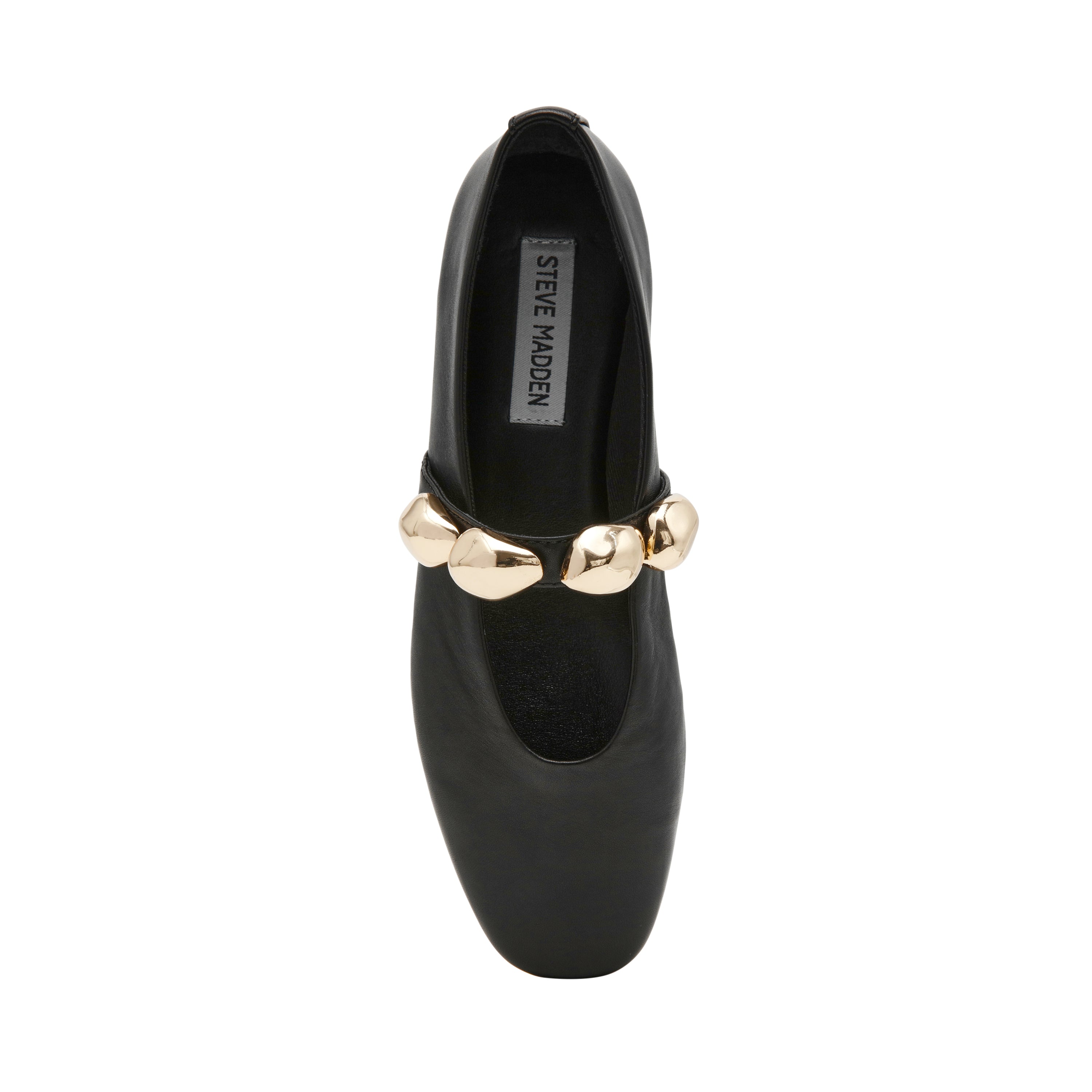 POPPIN BLACK LEATHER FLATS - view 5