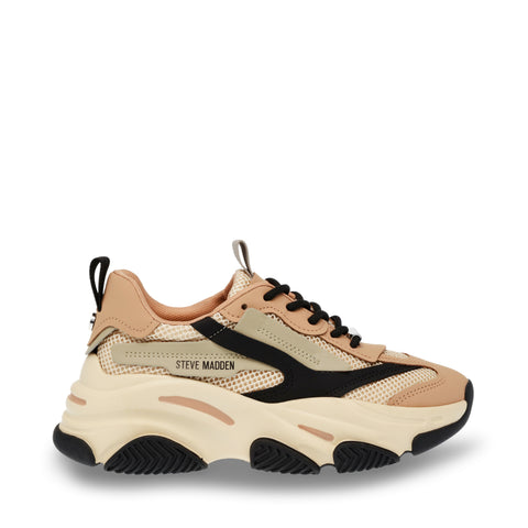 POSSESSION-E KHAKI/BLACK SNEAKERS