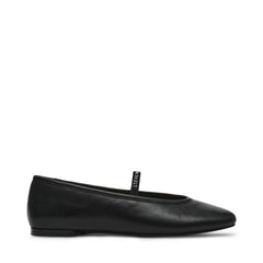 RAZZLER BLACK LEATHER FLATS