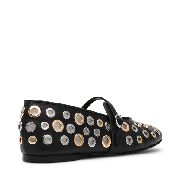 REJOICE-S BLACK/SILVER GOLD FLATS