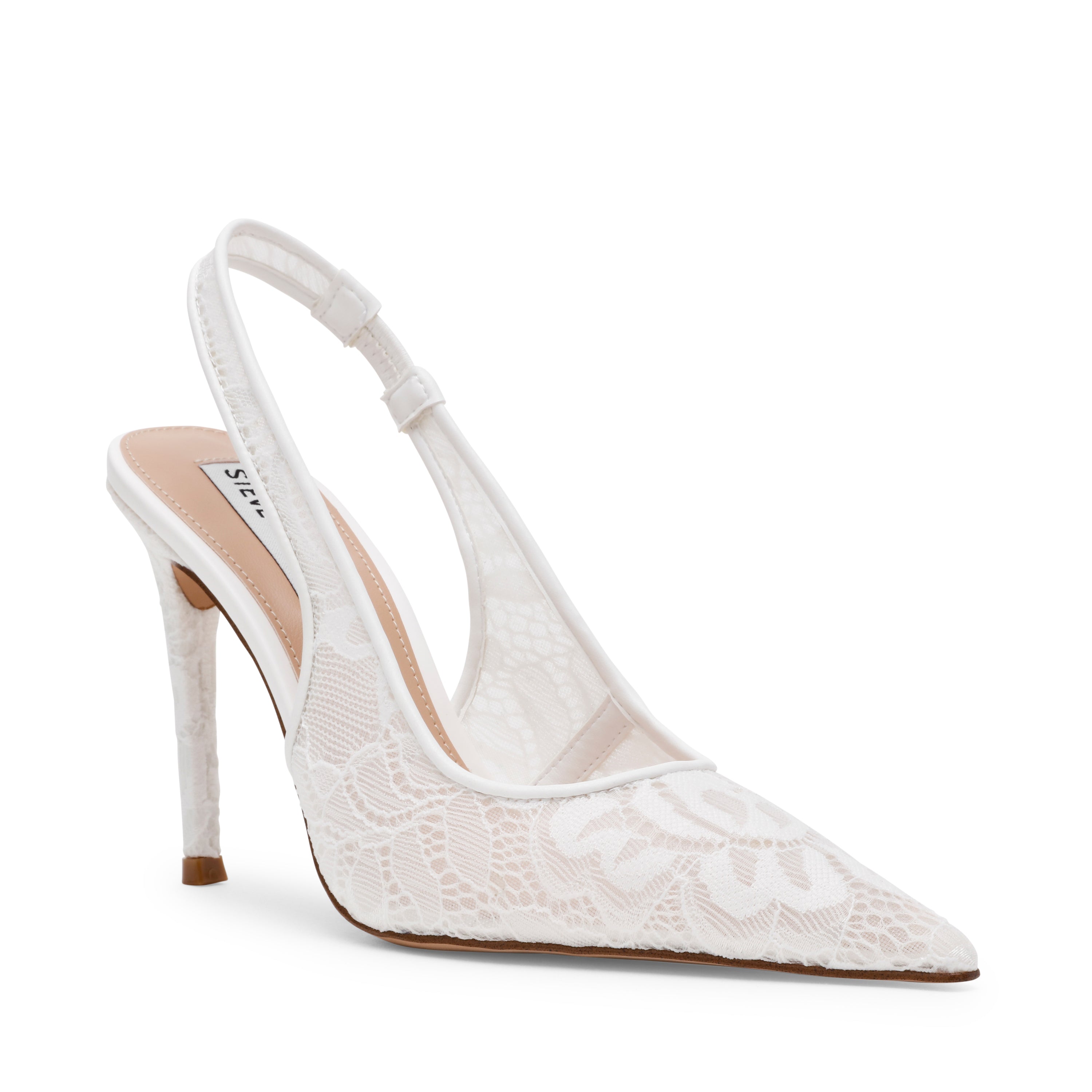 BRI WHITE LACE HEELS - view 2