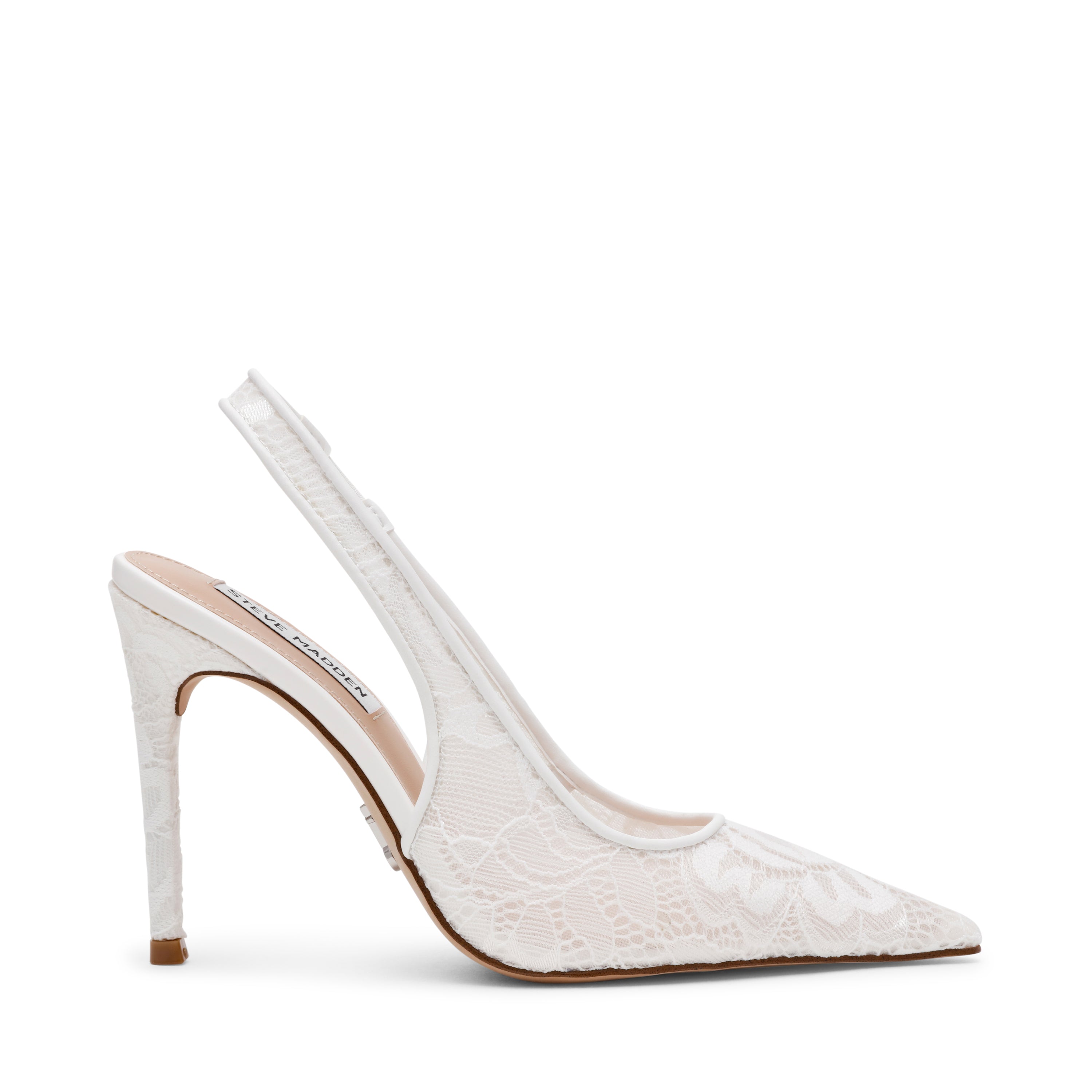 BRI WHITE LACE HEELS