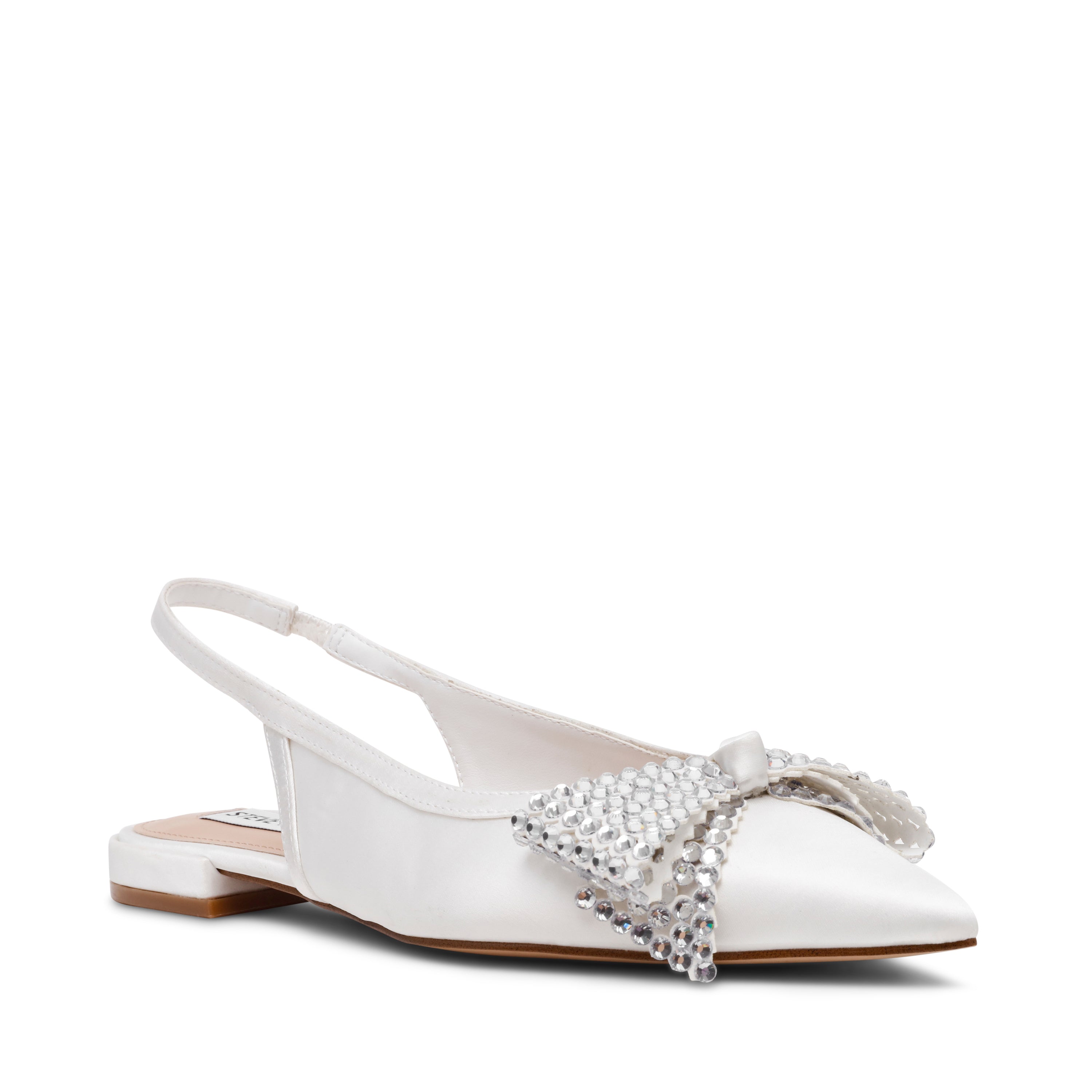 SARAPHINA IVORY SATIN FLATS - view 2