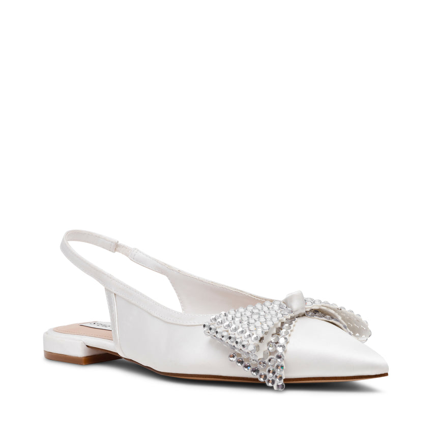 SARAPHINA IVORY SATIN FLATS - view 2