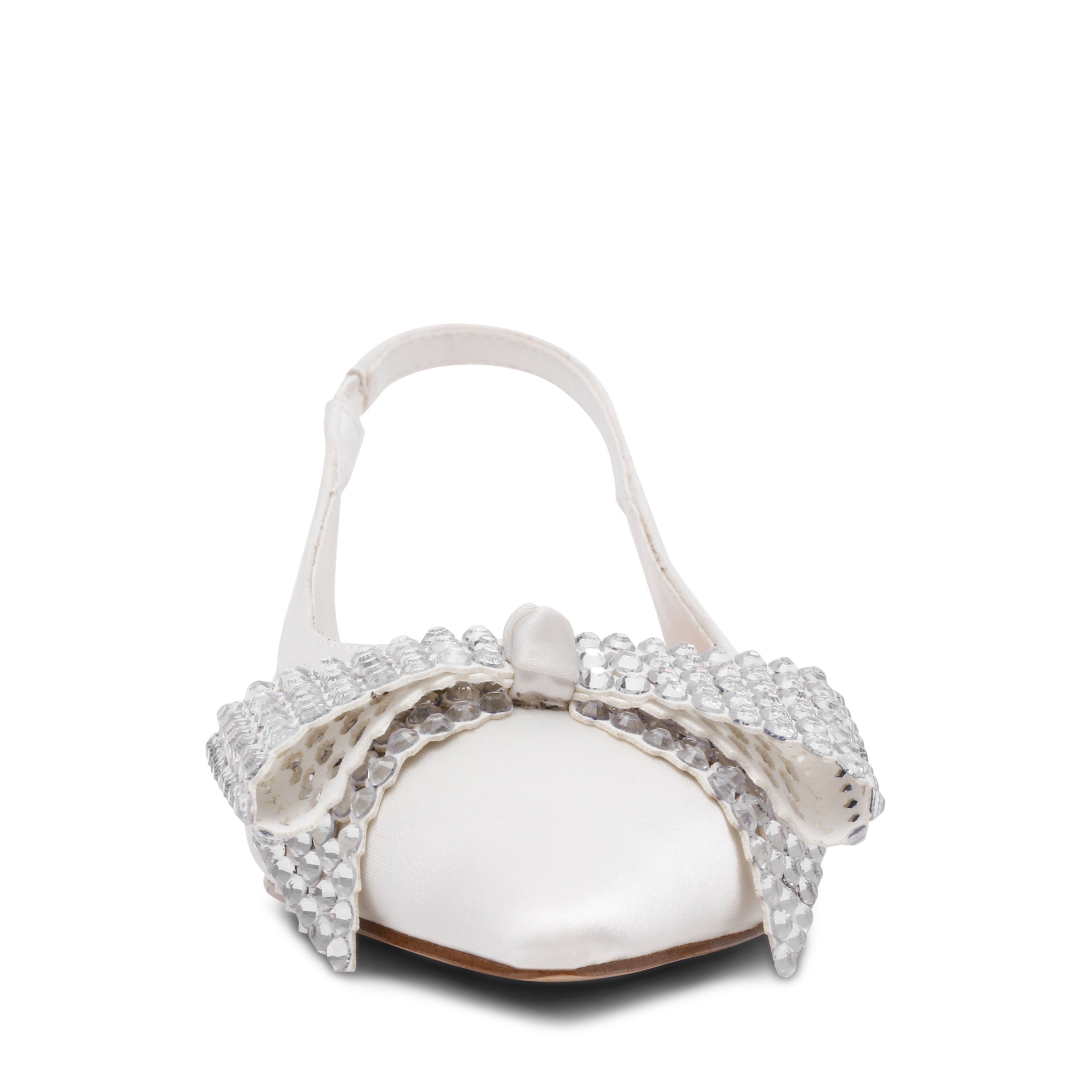SARAPHINA IVORY SATIN FLATS - view 3