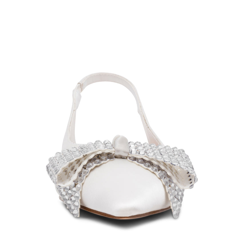 SARAPHINA IVORY SATIN FLATS - view 3