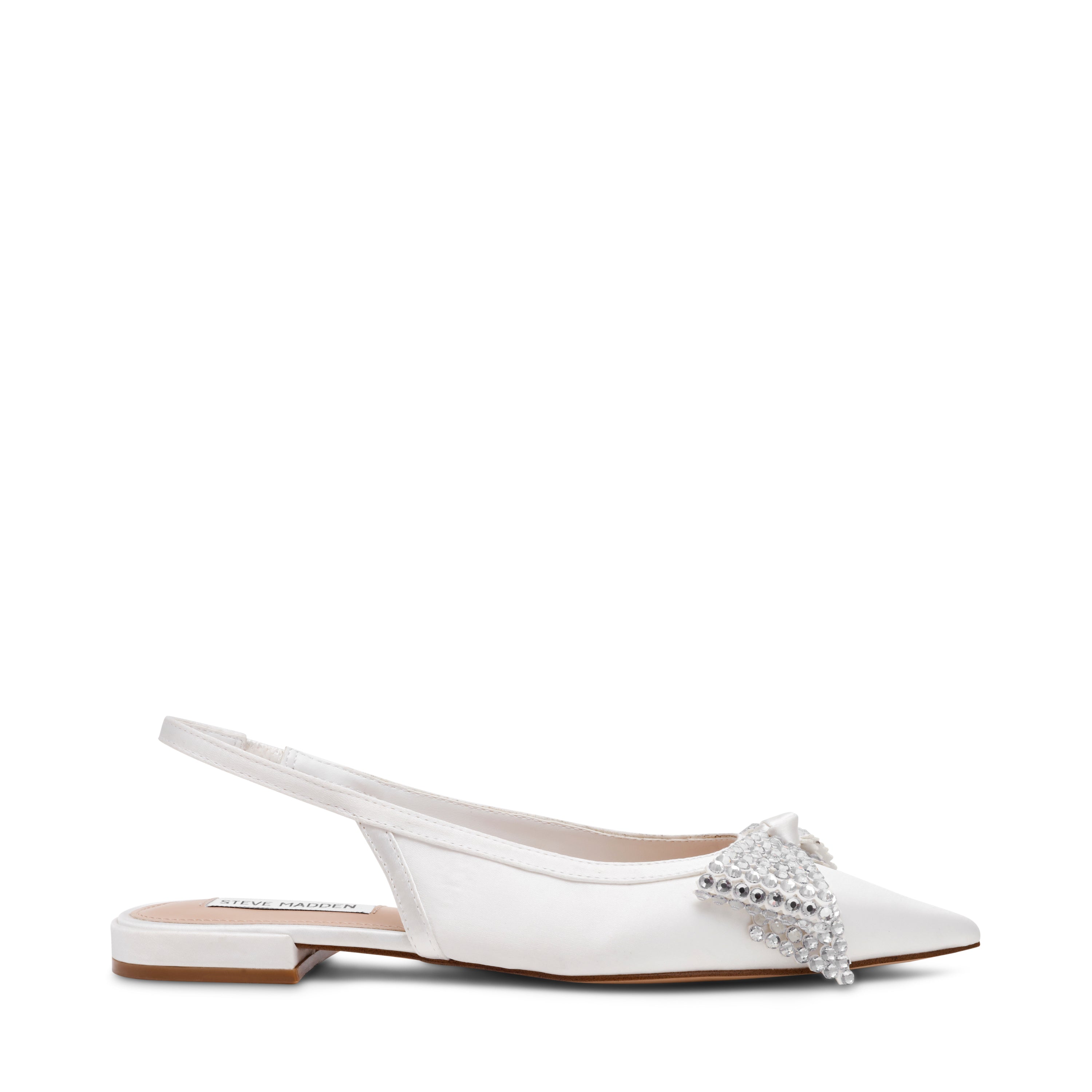 SARAPHINA IVORY SATIN FLATS