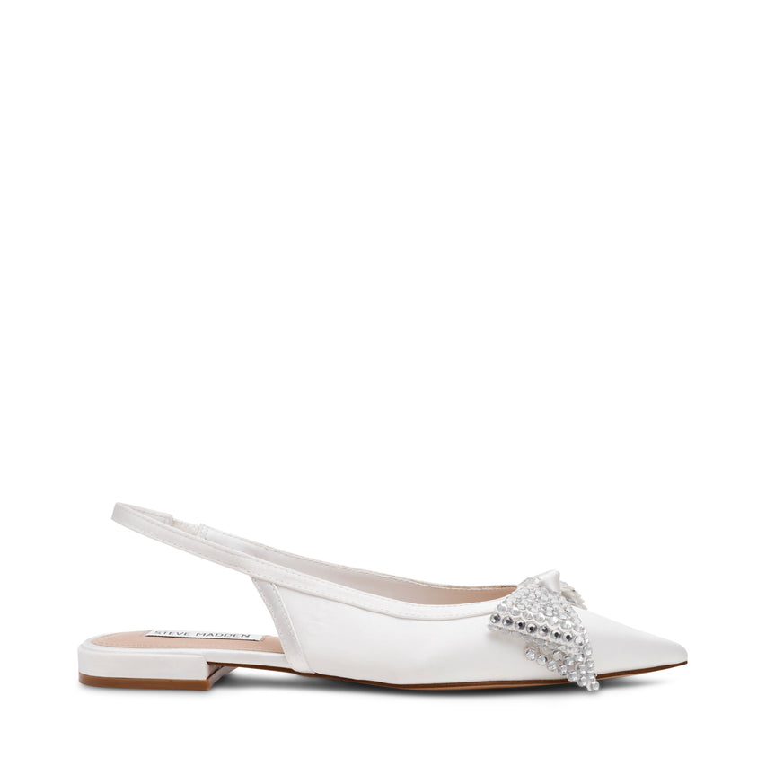SARAPHINA IVORY SATIN FLATS