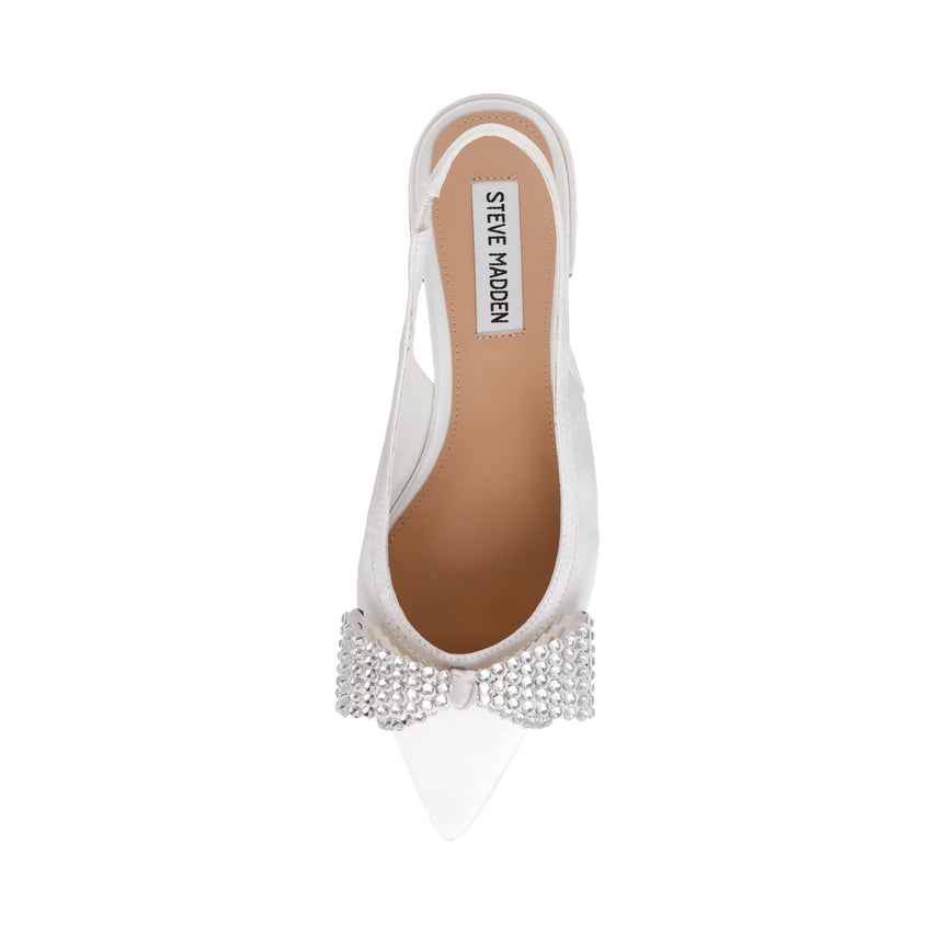 SARAPHINA IVORY SATIN FLATS - view 5
