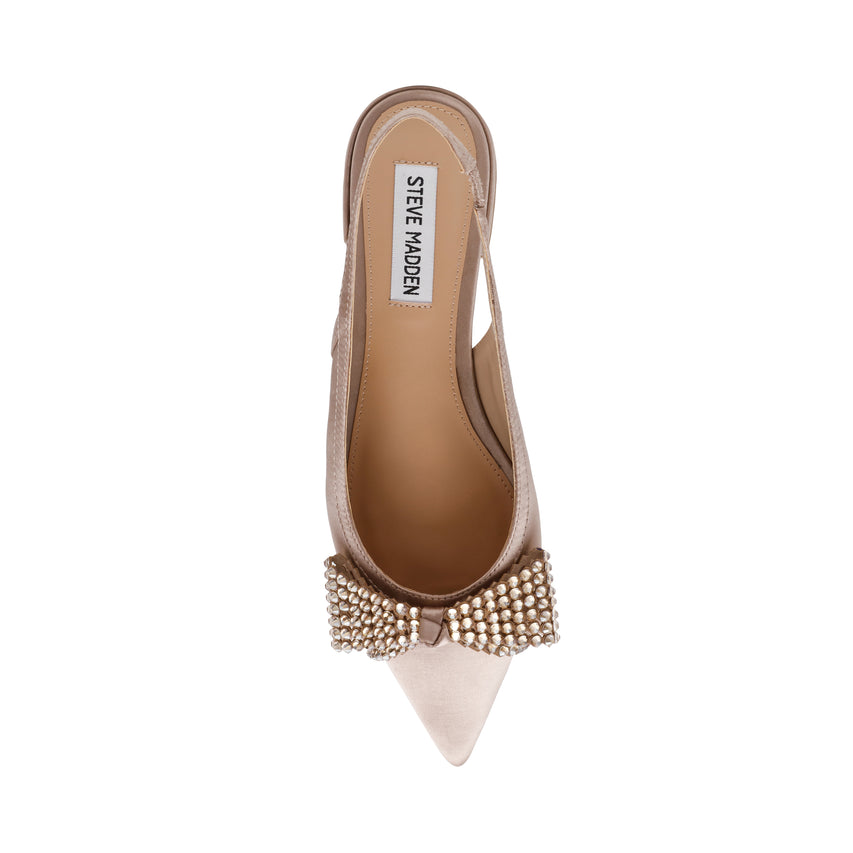 SARAPHINA TAUPE SATIN FLATS - view 5