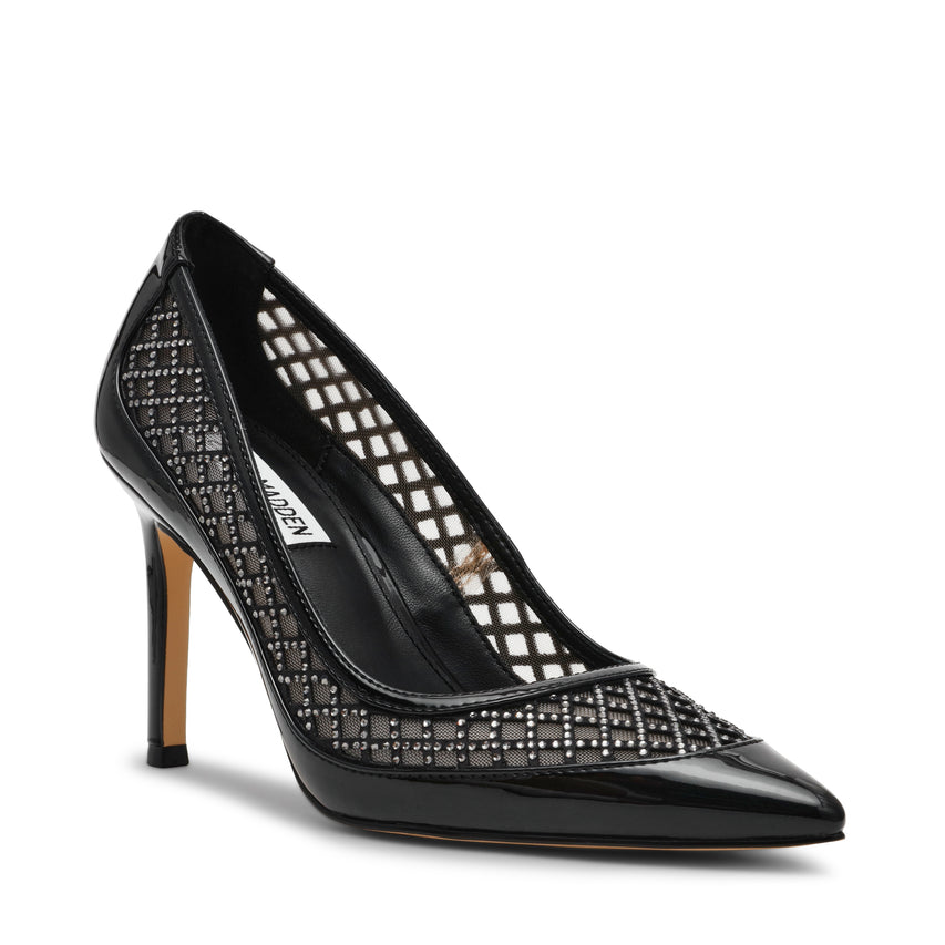 SAXXON BLACK PATENT HEELS