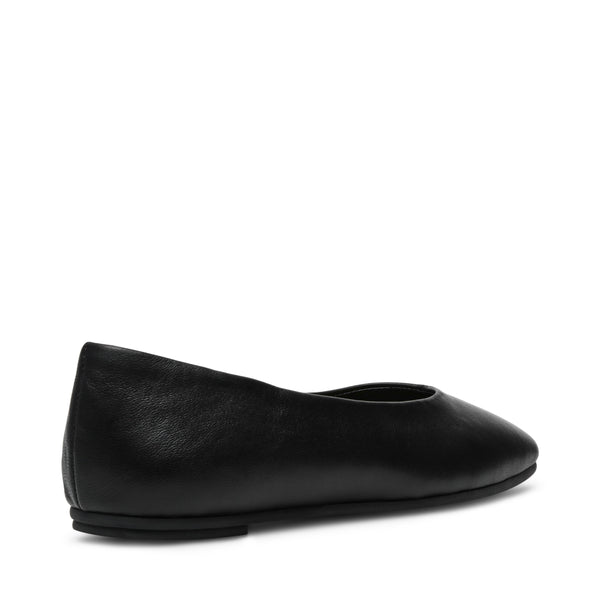 SLIQUE BLACK LEATHER FLATS