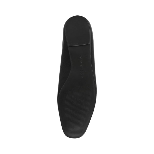 SLIQUE BLACK LEATHER FLATS