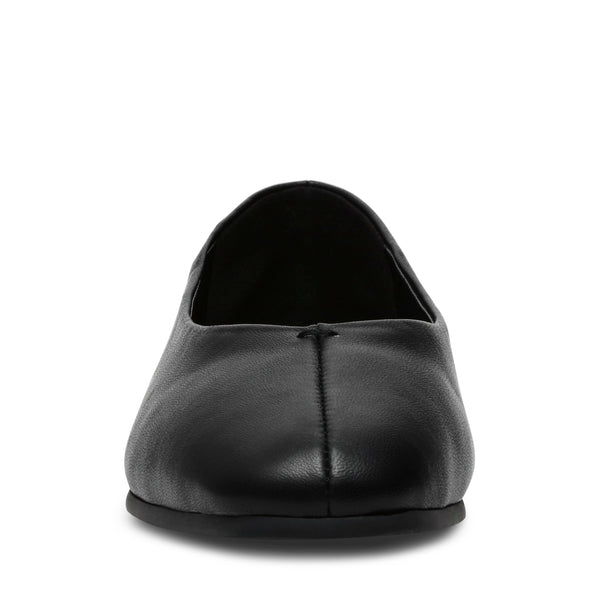 SLIQUE BLACK LEATHER FLATS