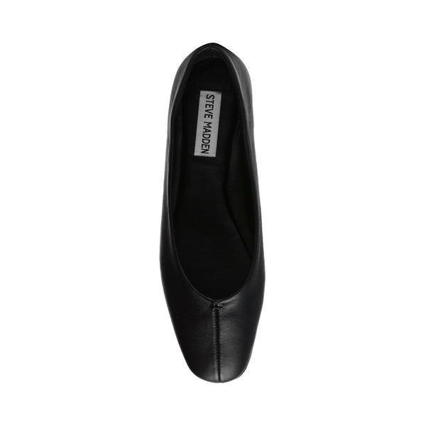 SLIQUE BLACK LEATHER FLATS