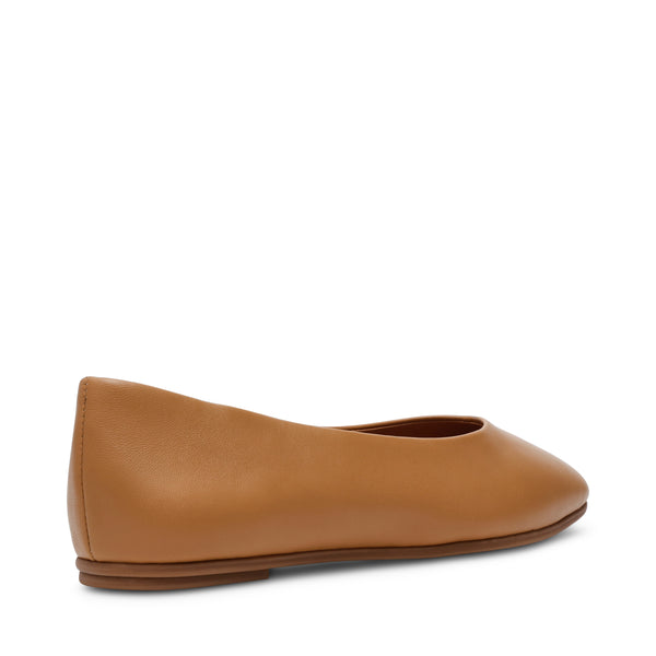 SLIQUE CAMEL LEATHER FLATS