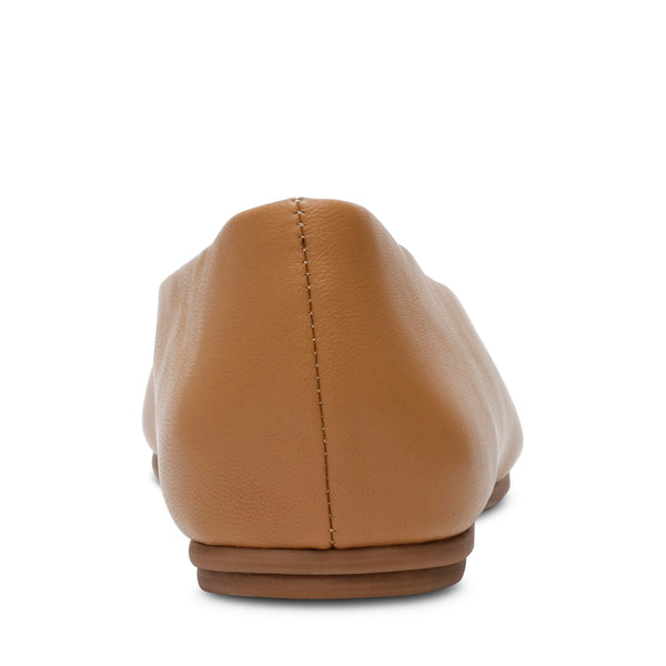 SLIQUE CAMEL LEATHER FLATS