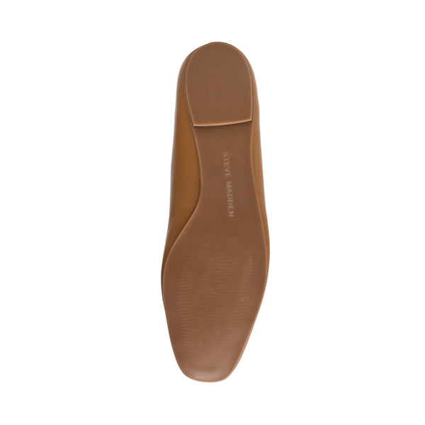 SLIQUE CAMEL LEATHER FLATS