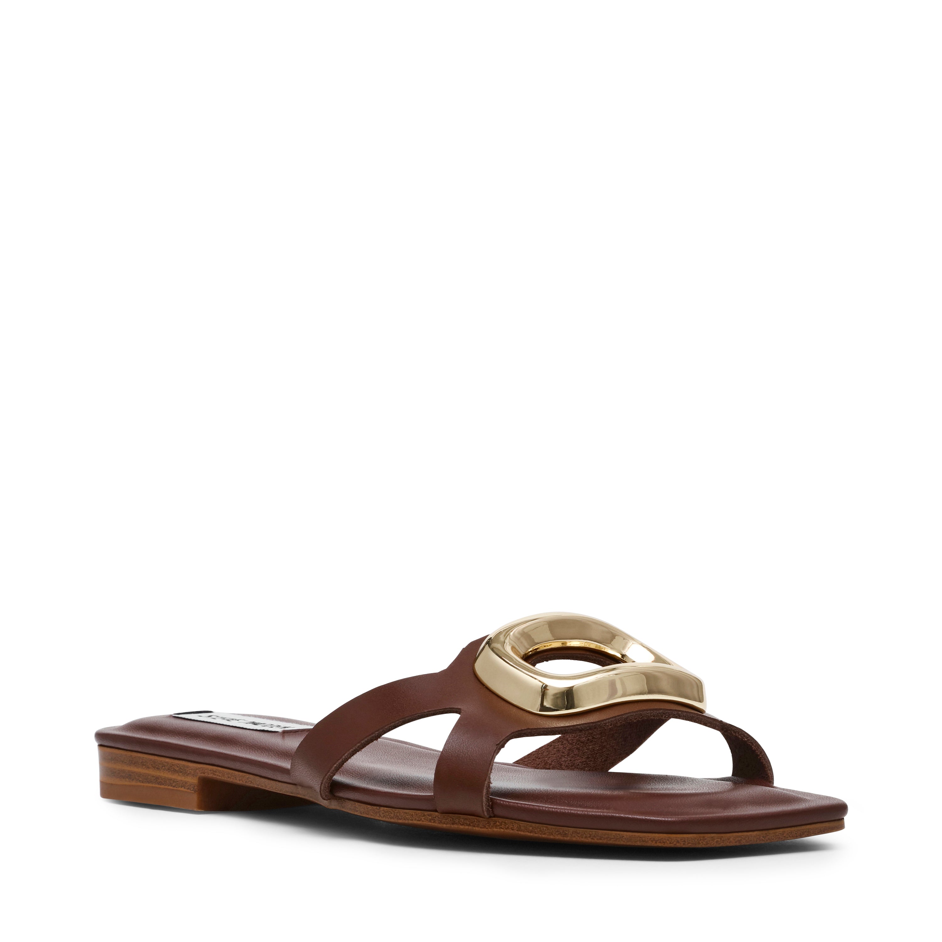 STALLION BROWN LEATHER SANDALS- Hover Image