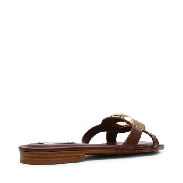 STALLION BROWN LEATHER SANDALS