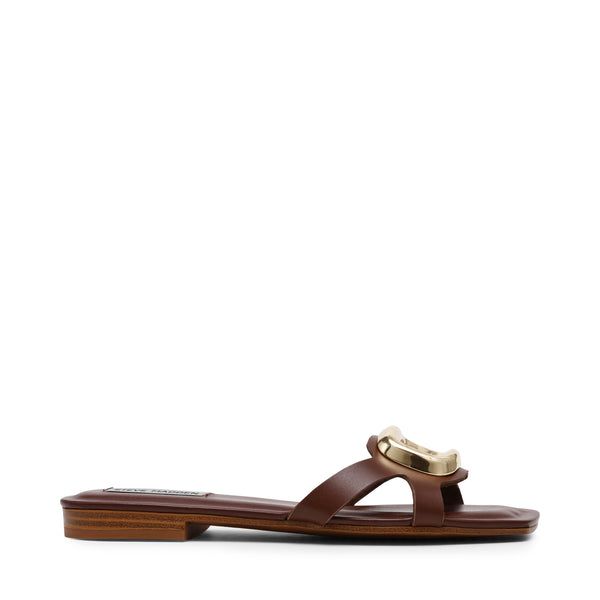 STALLION BROWN LEATHER SANDALS