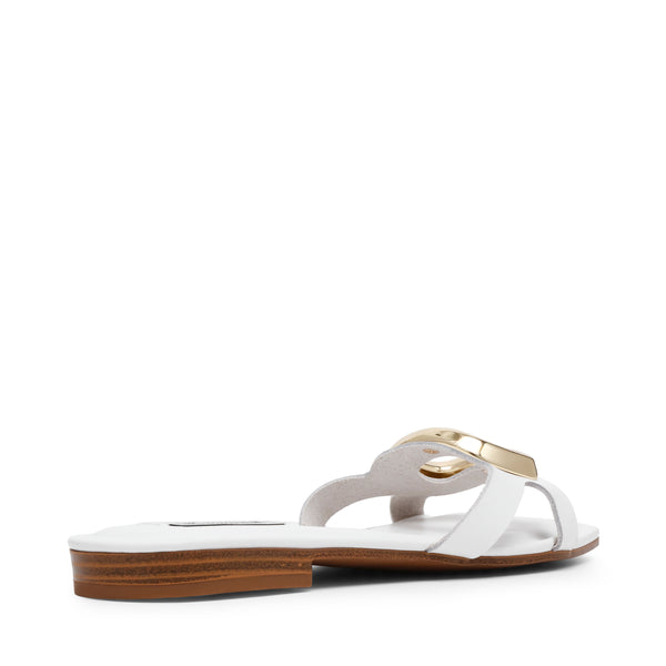 STALLION WHITE LEATHER SANDALS