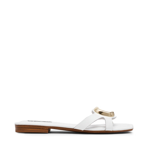 STALLION WHITE LEATHER SANDALS