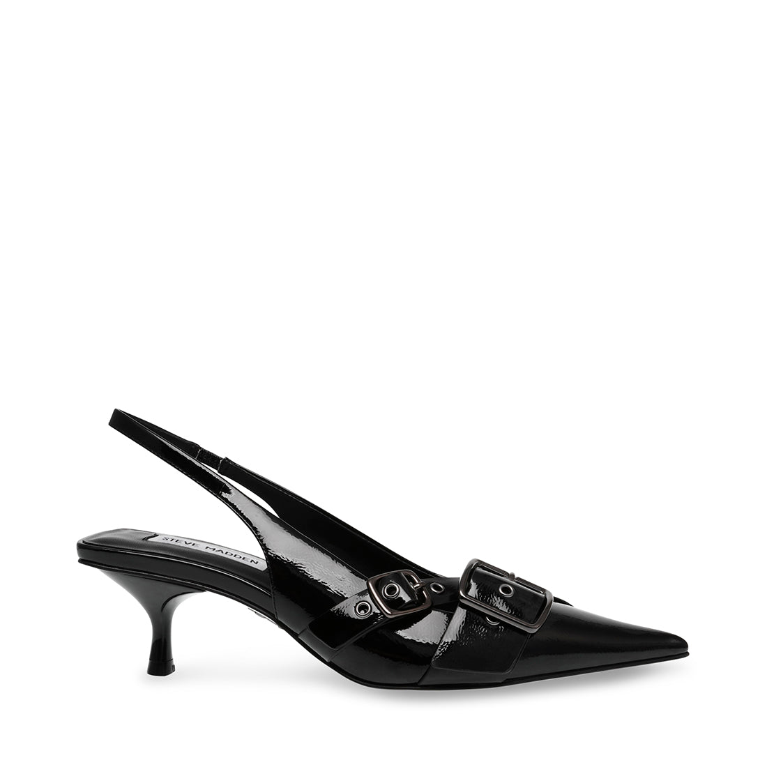 STEPBACK BLACK PATENT HEELS