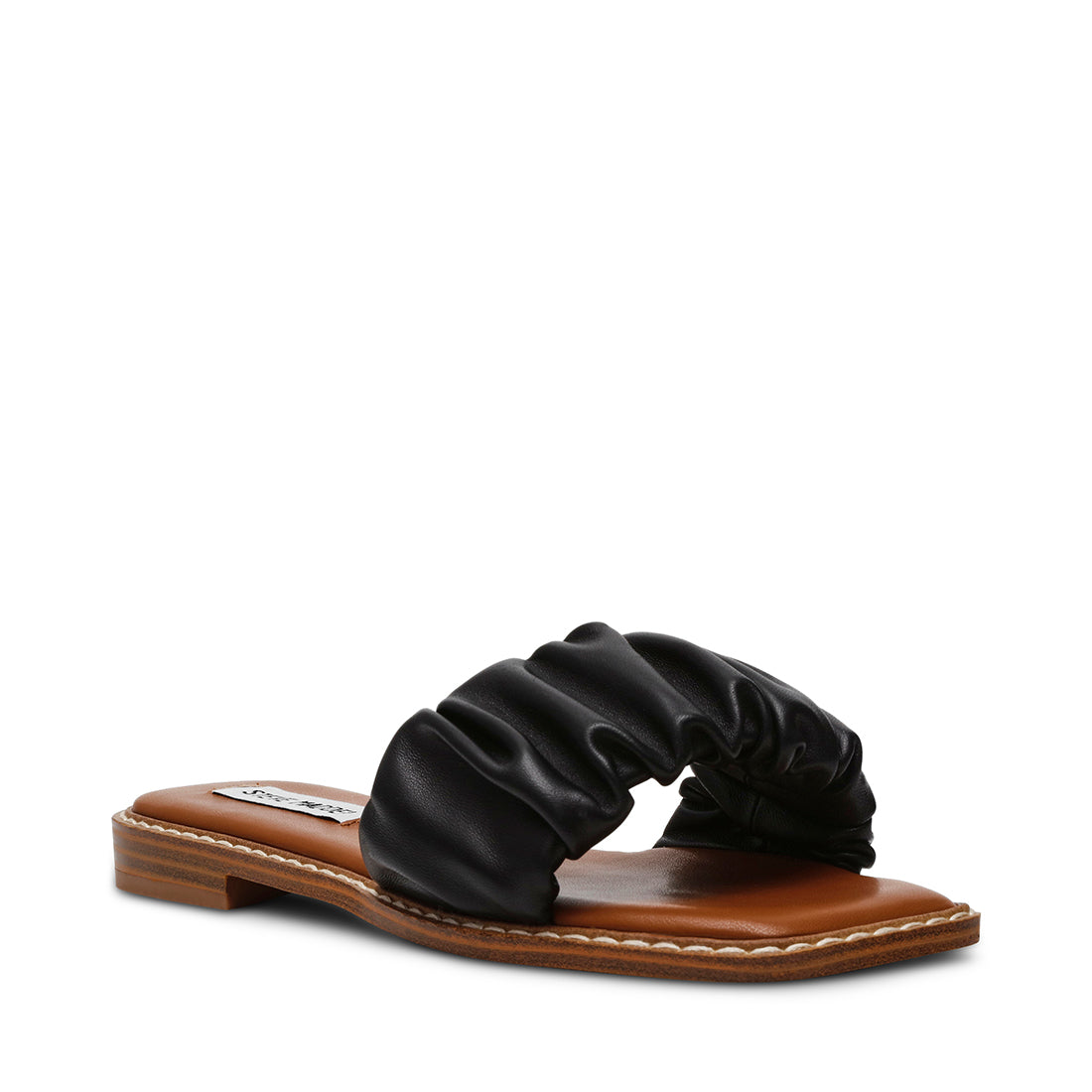 STOCKTON BLACK LEATHER SANDALS- Hover Image