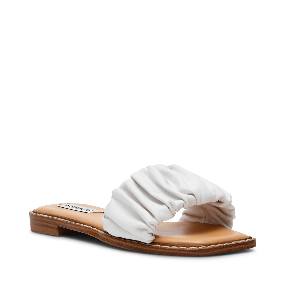 STOCKTON WHITE LEATHER SANDALS- Hover Image