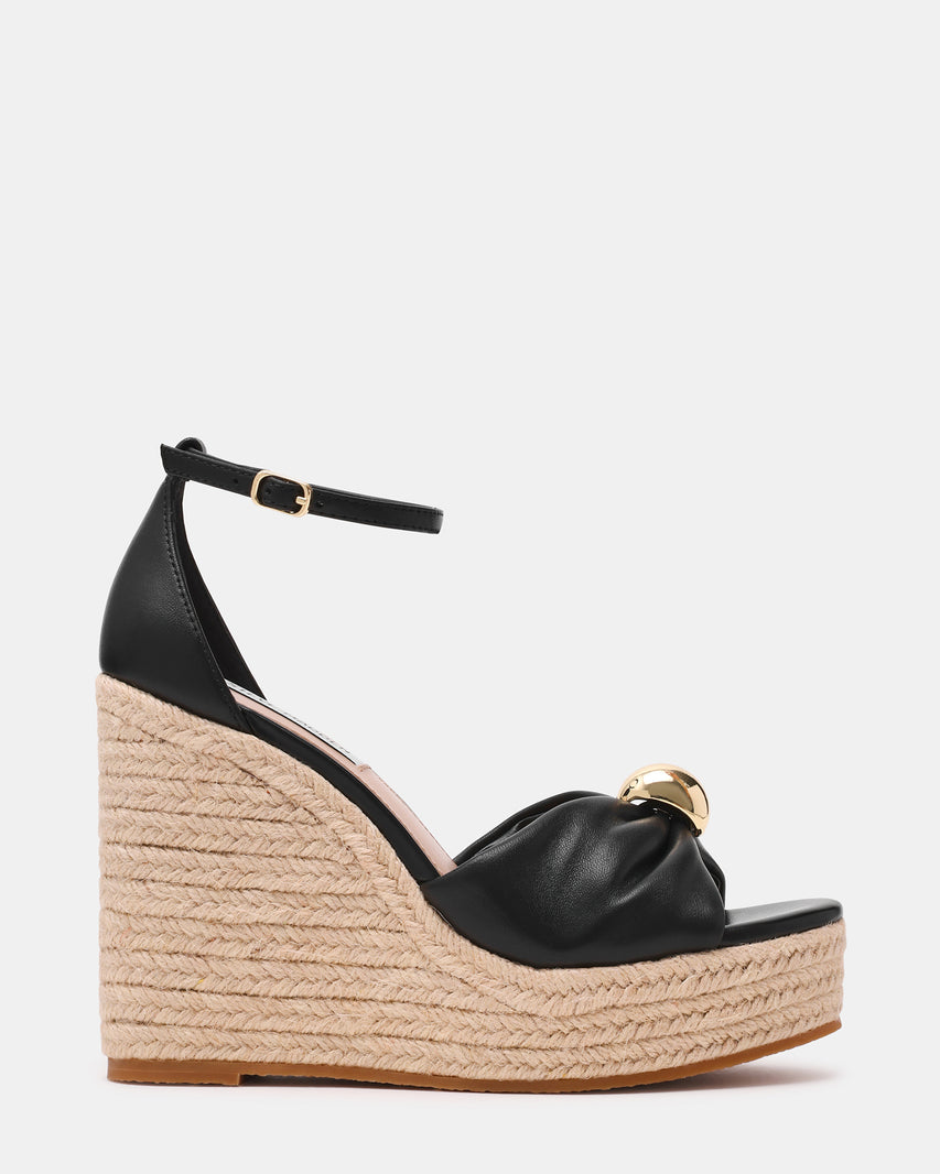 TALIYA BLACK LEATHER SANDAL