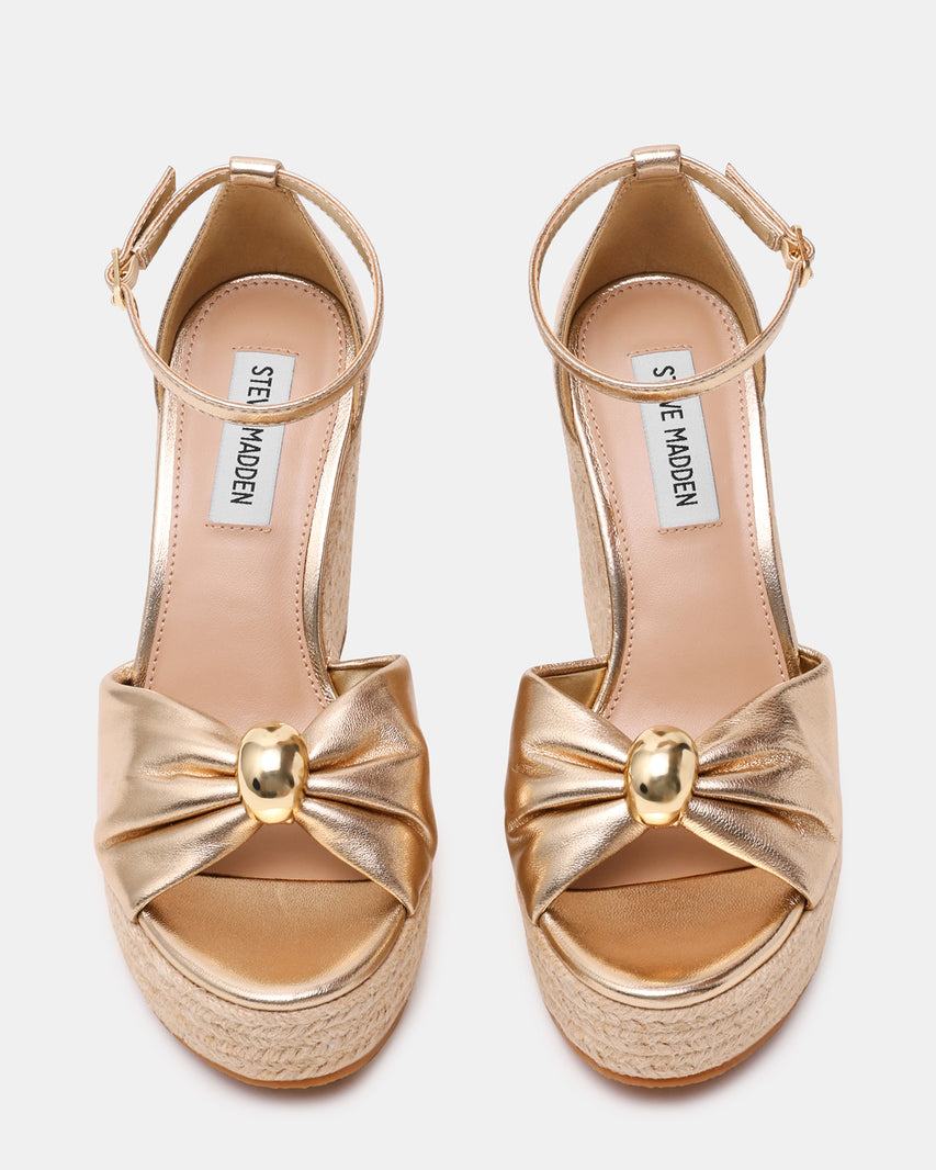 TALIYA GOLD LEATHER SANDAL - view 3