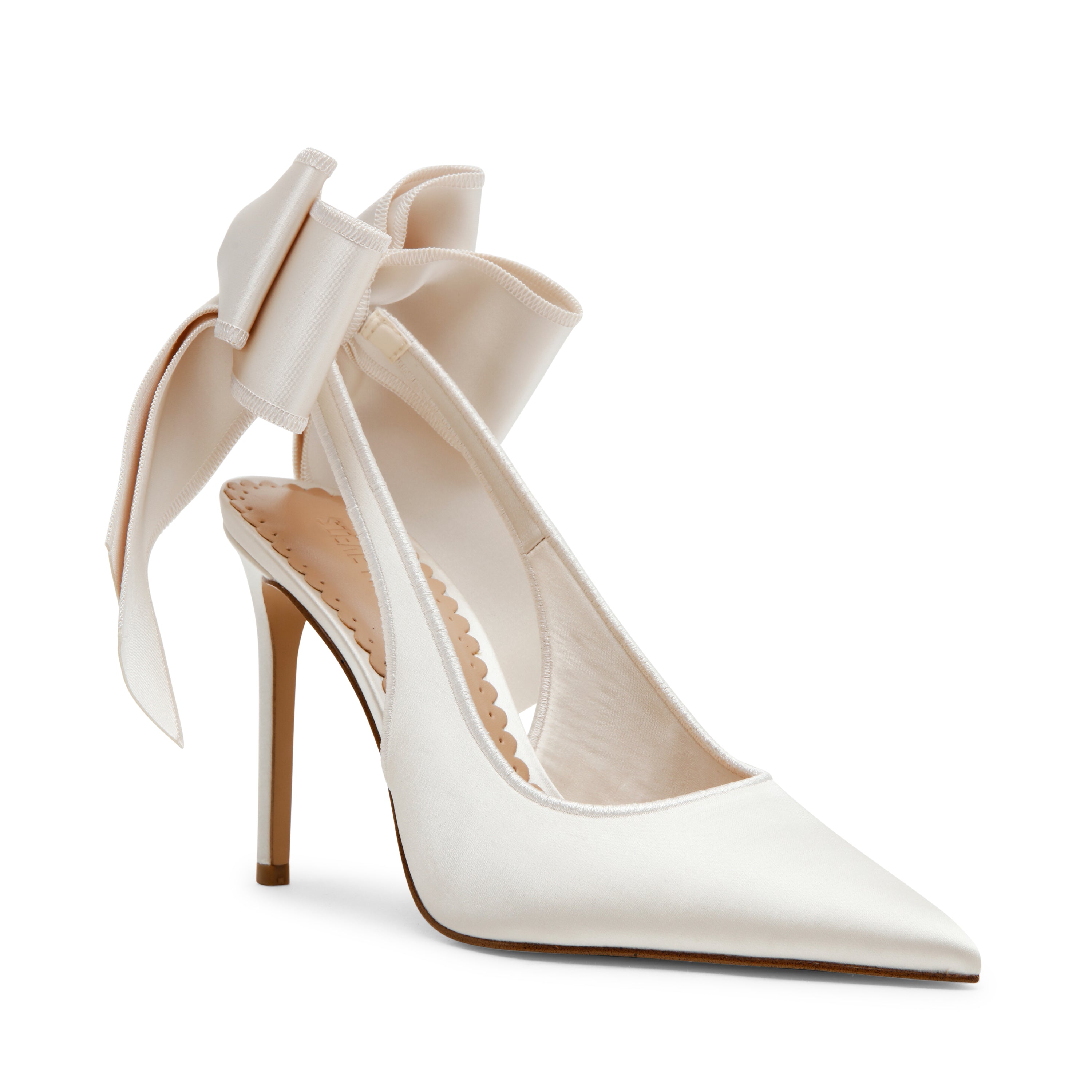 TEACUP IVORY SATIN HEELS