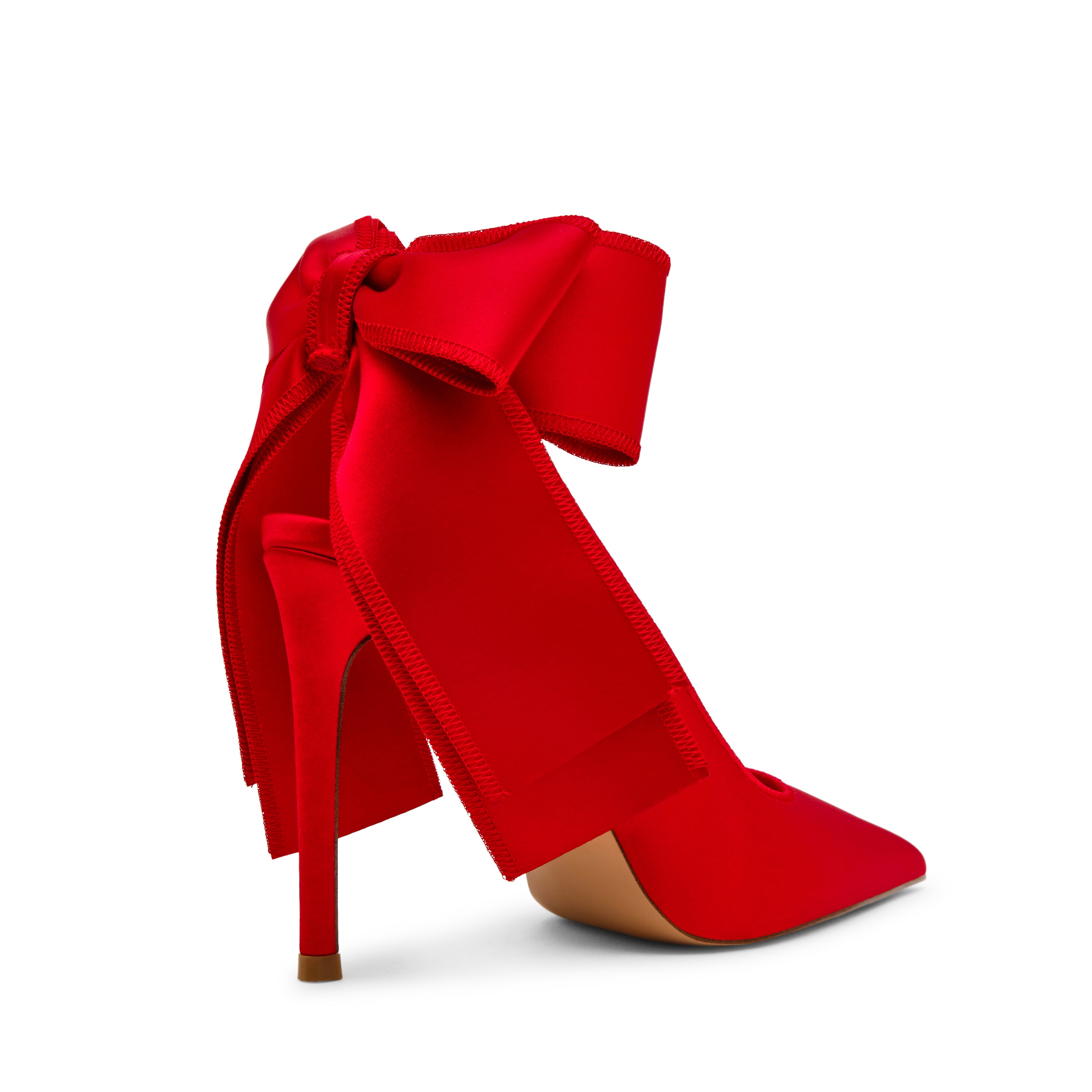 TEACUP RED SATIN HEELS