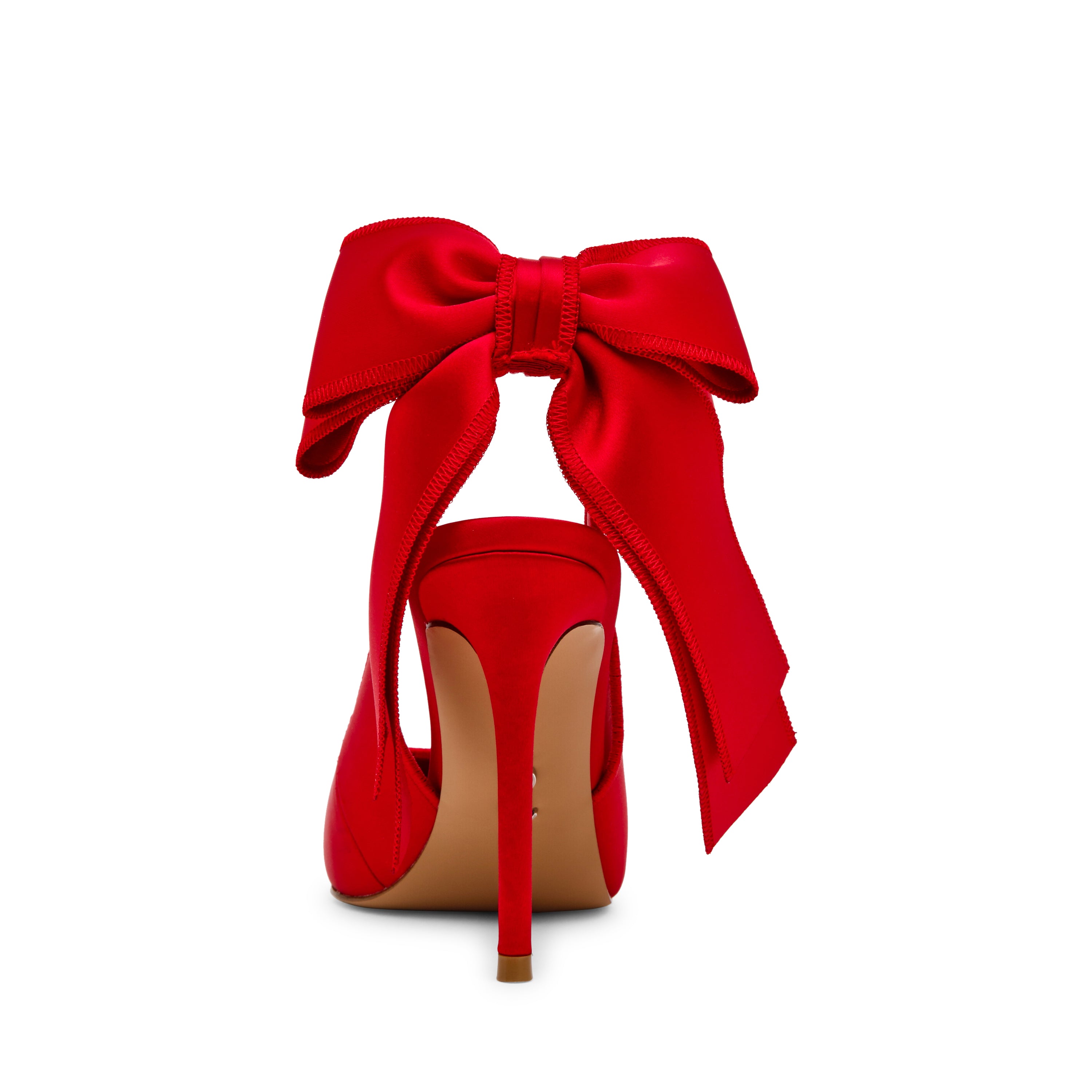 TEACUP RED SATIN HEELS
