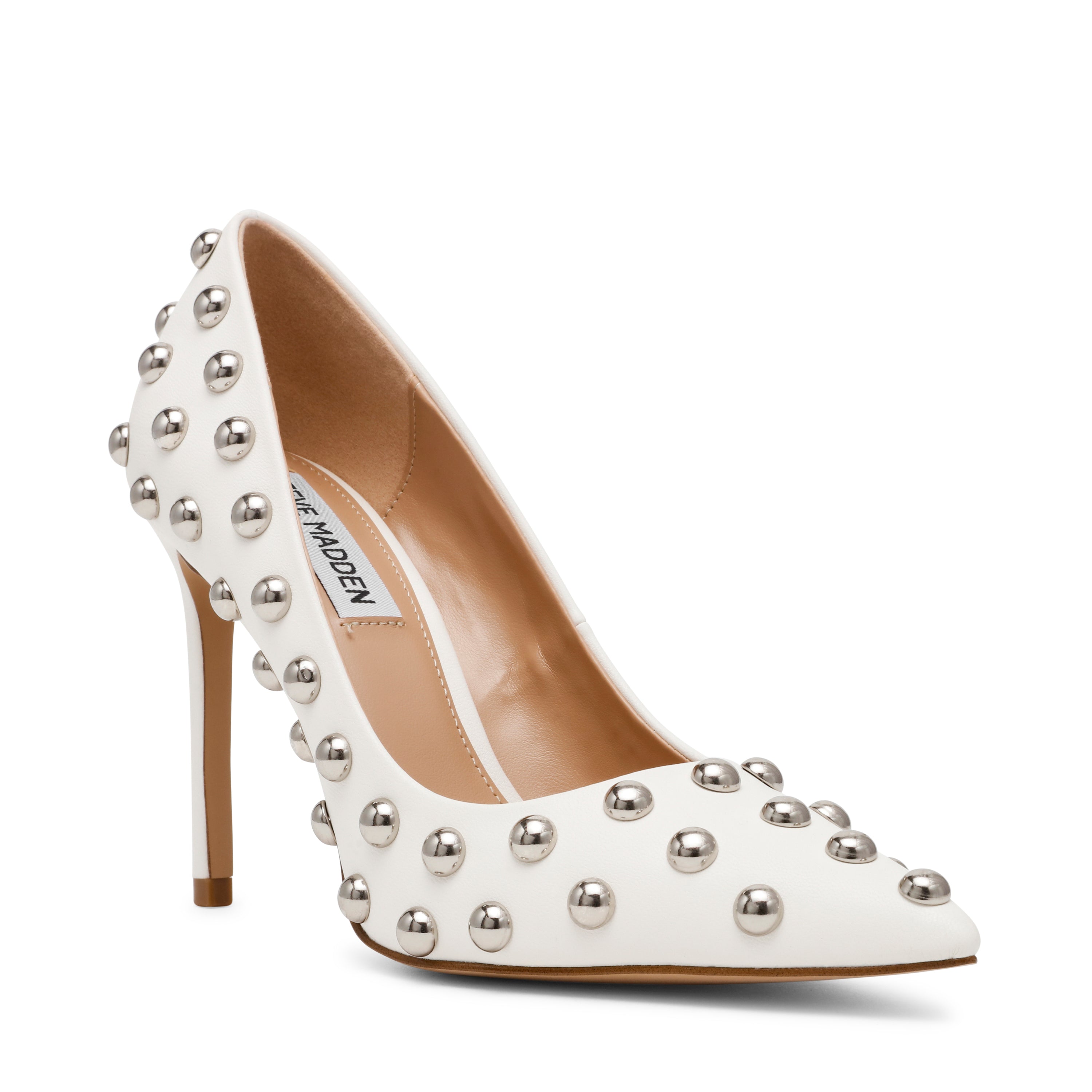 THRIVE-S WHITE W/ STUDS HEELS- Hover Image