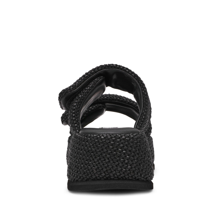 TOKIYO-RAF BLACK RAFFIA SANDALS - view 4