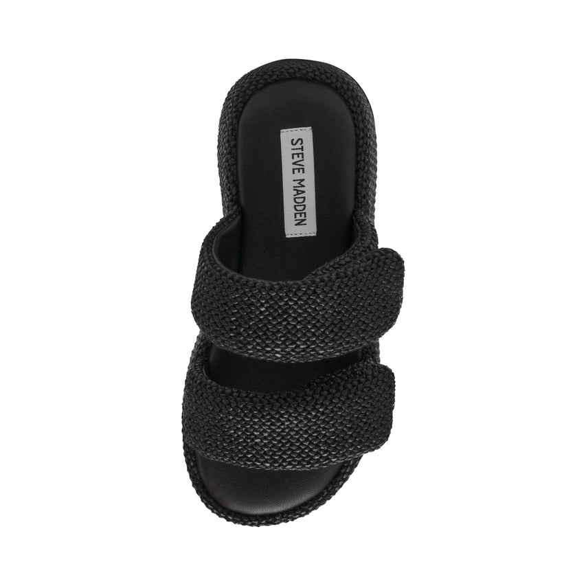 TOKIYO-RAF BLACK RAFFIA SANDALS - view 5