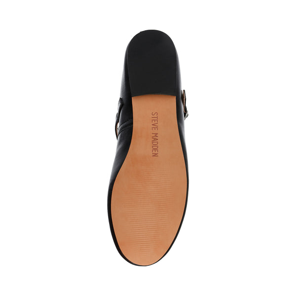 VINETTA BLACK LEATHER FLATS