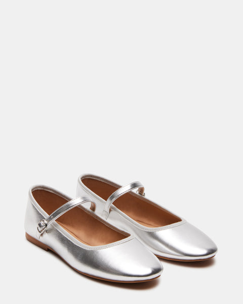 Shop Vinetta Silver Flats Online | Steve Madden Malaysia