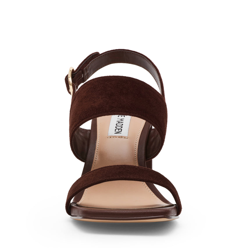 WENDIE CHOC BRN SUEDE HEELS