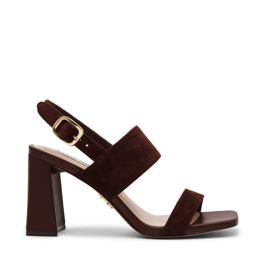 WENDIE CHOC BRN SUEDE HEELS