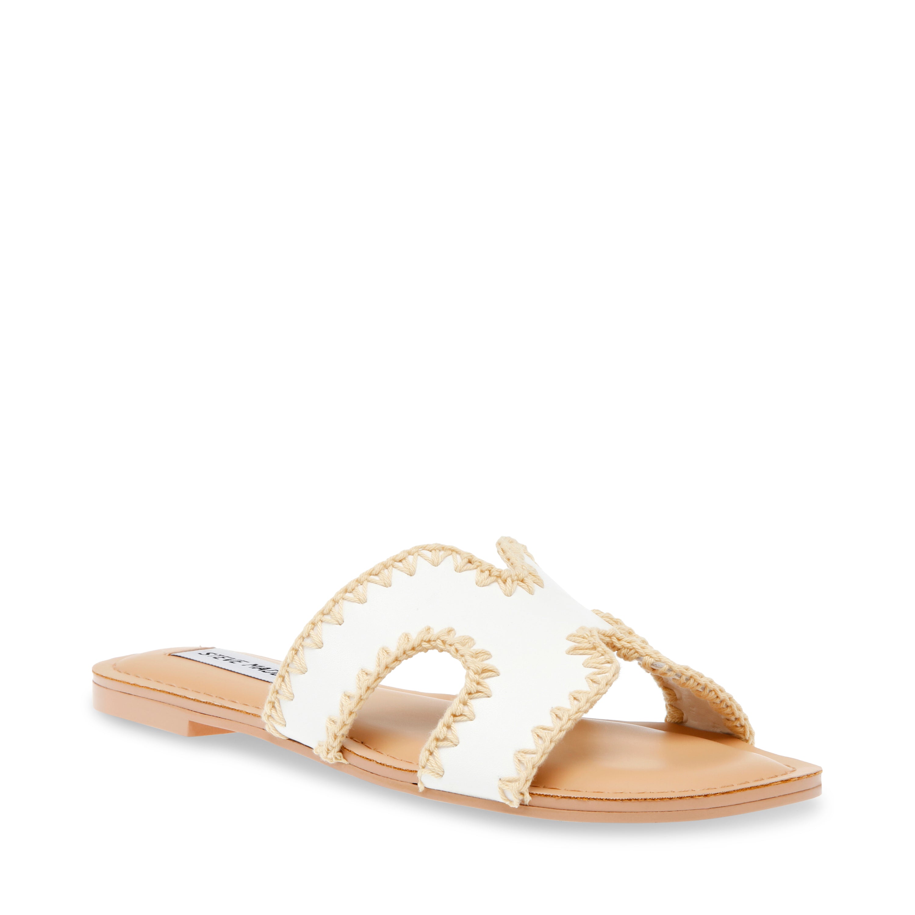 ZIGZAG WHITE ACTION LEATHER SANDALS- Hover Image