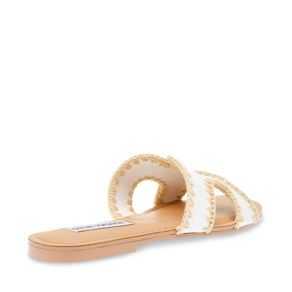 ZIGZAG WHITE ACTION LEATHER SANDALS