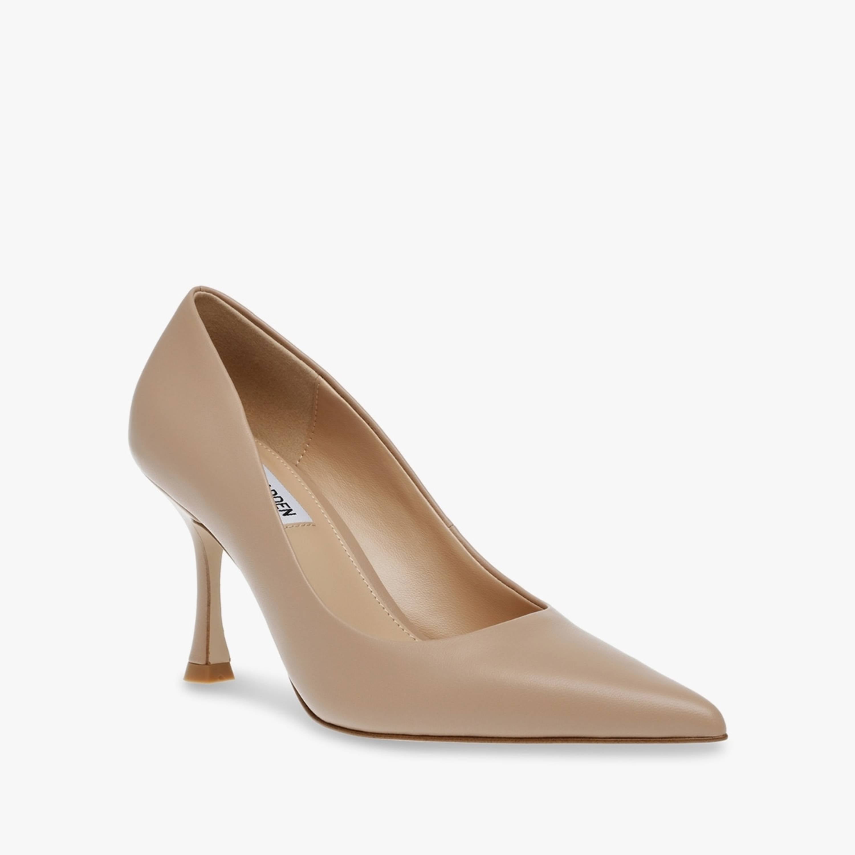 CAN-DO BLUSH LEATHER HEELS- Hover Image