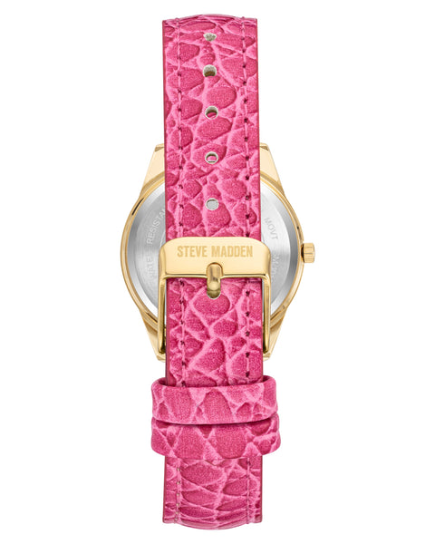 Elegant Embossed Watch Pink