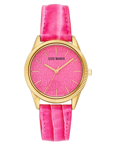 Elegant Embossed Watch Pink