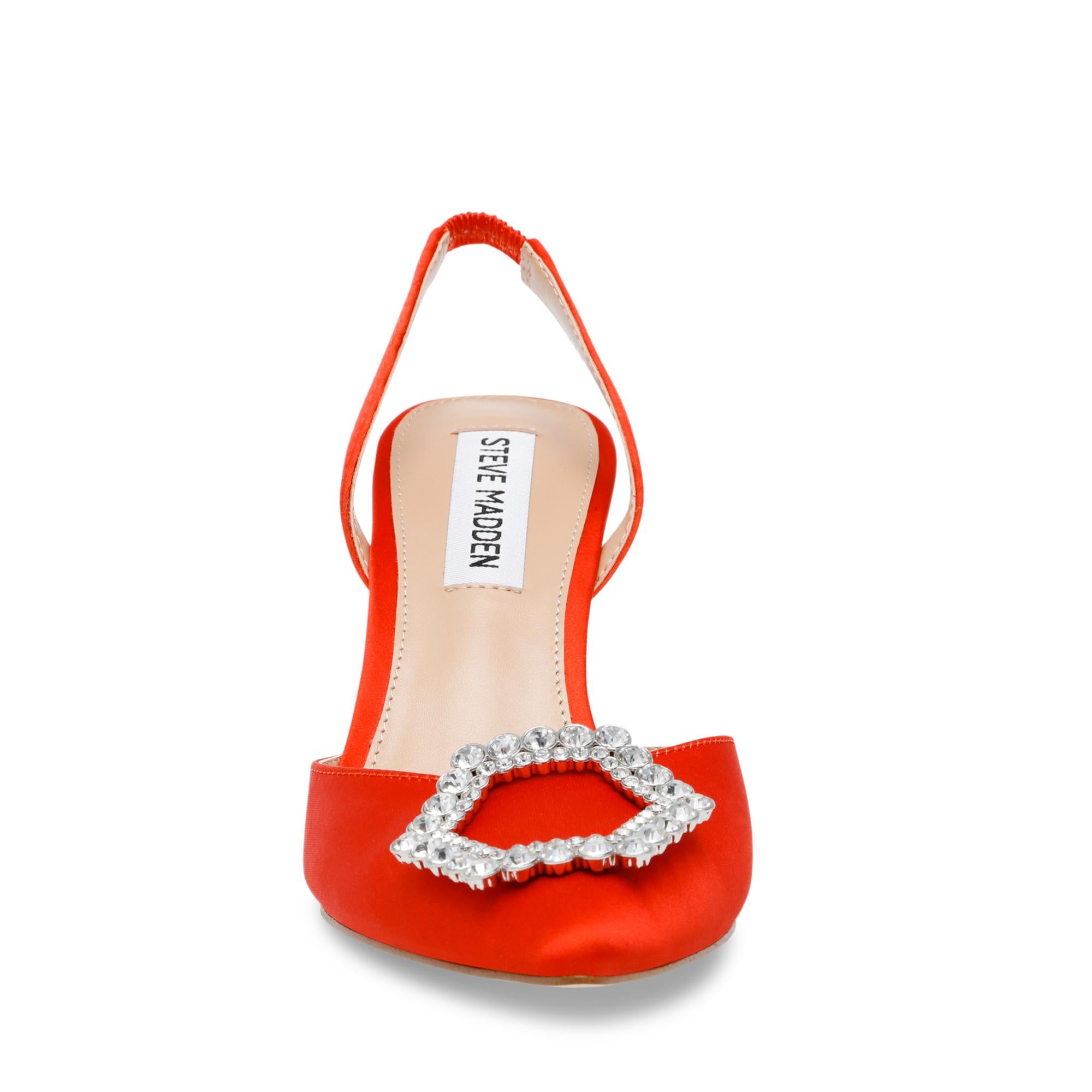 LUCENT RED SATIN HEELS- Hover Image