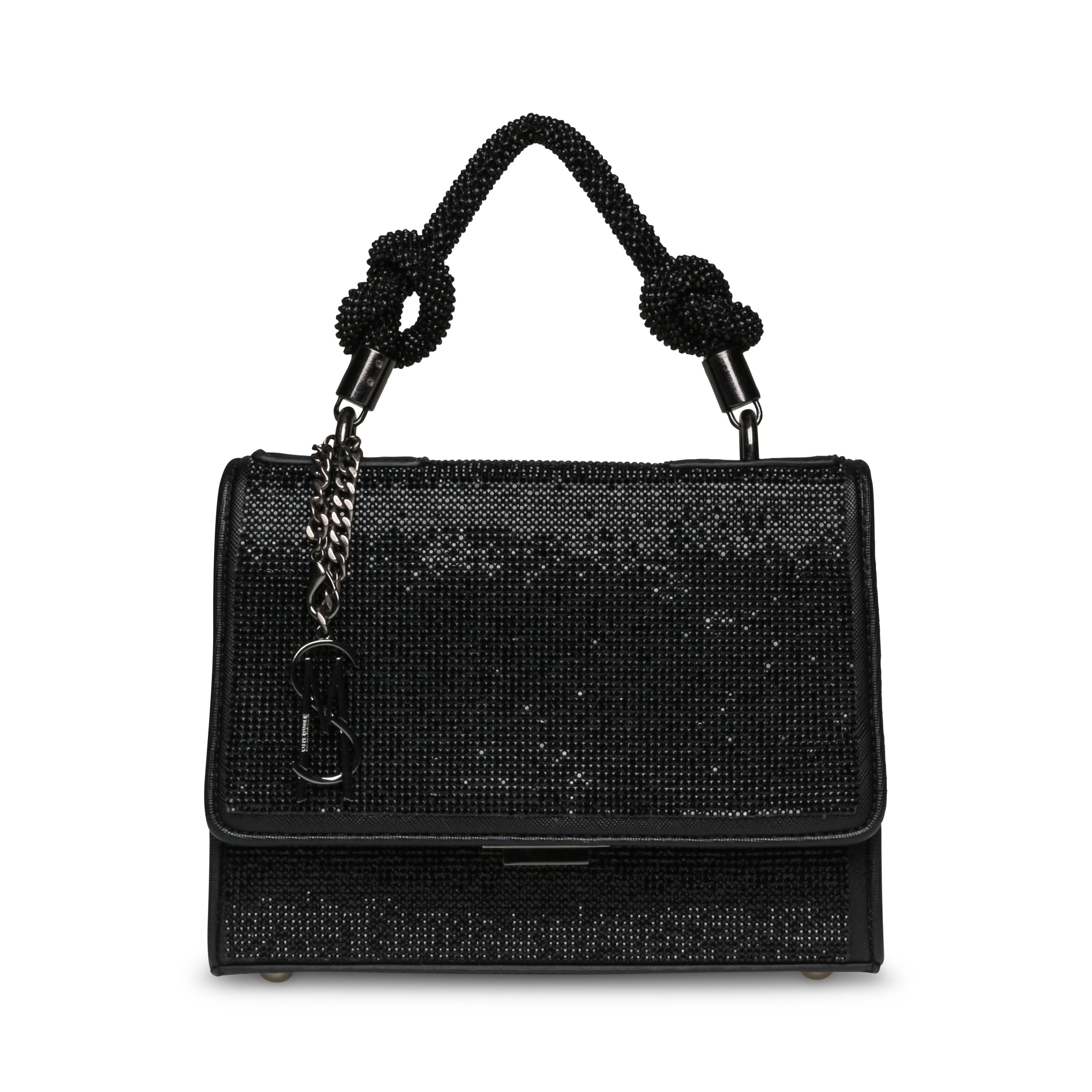 BKNOTTED BLACK SATCHEL