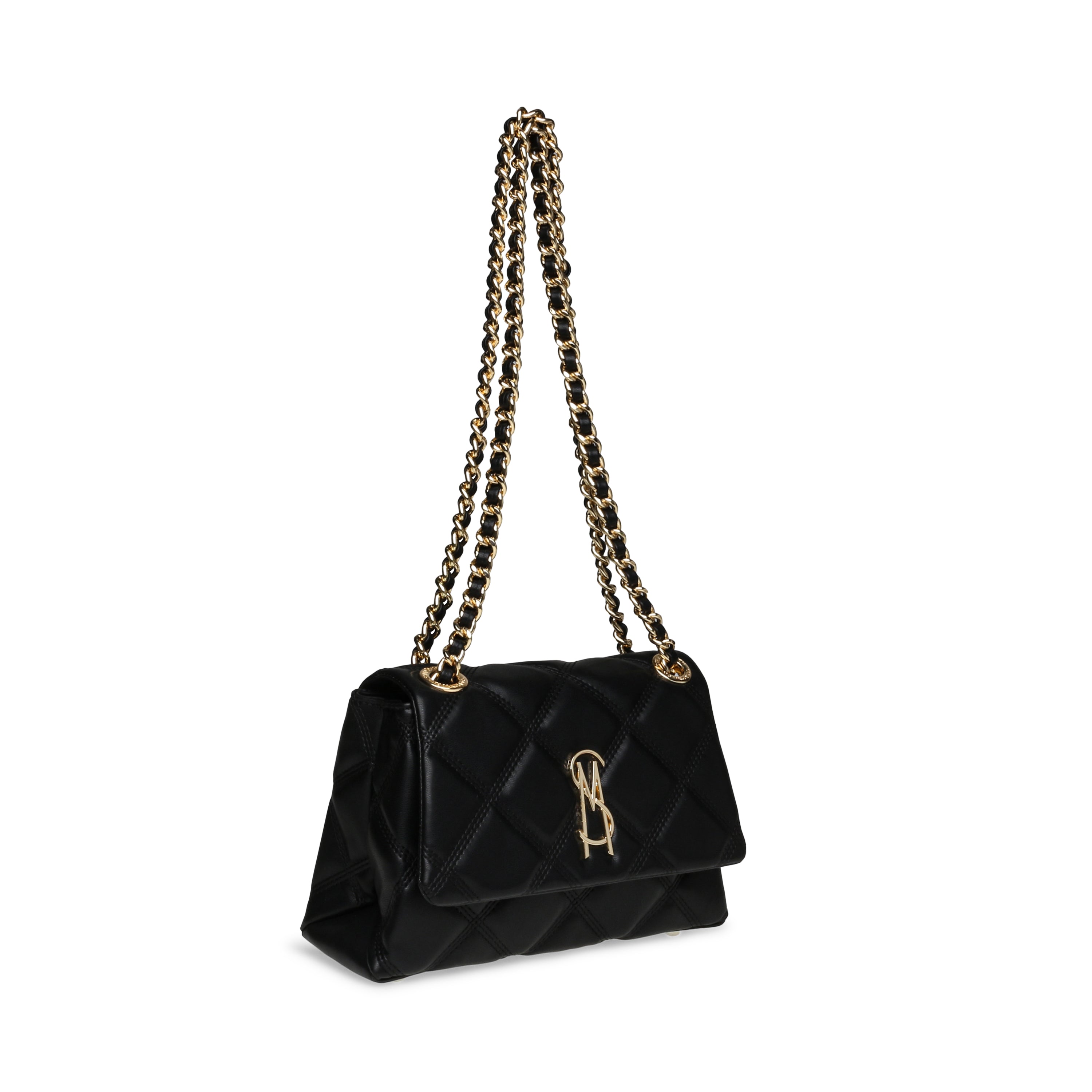 BVOLTURI BLACK/GOLD SHOULDER BAG WITH CHAIN- Hover Image